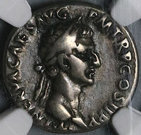 96 NGC Ch F Nerva Denarius Roman Empire Salus Trajan Father  (22030203C)