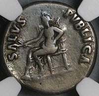 96 NGC Ch F Nerva Denarius Roman Empire Salus Trajan Father  (22030203C)