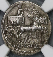 30 BC NGC XF Octavian Roman Imperatorial Denarius Quadriga Triumph (18112101C)