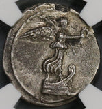 30 BC NGC XF Octavian Roman Imperatorial Denarius Quadriga Triumph (18112101C)