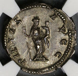 202 NGC Ch XF Plautilla Roman Empire Denarius Pietas Wife of Caracalla Pedigree (19042803C)