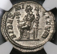 228 NGC Ch AU Severus Alexander Roman Empire Denarius Fides Legionary Standards (22030705C)