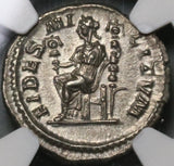 228 NGC Ch AU Severus Alexander Roman Empire Denarius Fides Legionary Standards (22030705C)