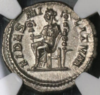 228 NGC Ch AU Severus Alexander Roman Empire Denarius Fides Legionary Standards (22030705C)
