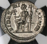 228 NGC Ch AU Severus Alexander Roman Empire Denarius Fides Legionary Standards (22030705C)