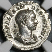 233 NGC MS Severus Alexander Roman Empire Denarius Liberalitas V Triumph over Persians (19122201D)