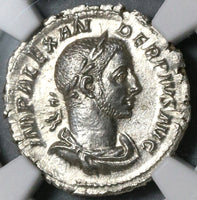 233 NGC MS Severus Alexander Roman Empire Denarius Liberalitas V Triumph over Persians (19122201D)