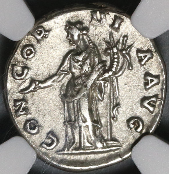 128 NGC VF Sabina Roman Empire Denarius Hadrian Augusta Concordia