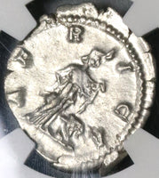 207 NGC Ch AU Septimius Severus Denarius Roman Empire Africa Visit Lion Pedigree (21090206C)