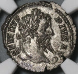 207 NGC MS Septimius Severus Denarius Roman Empire Africa Lion Rare Pedigree (22030601C)