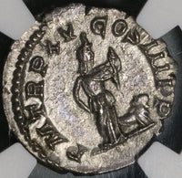 207 NGC MS Septimius Severus Denarius Roman Empire Africa Lion Rare Pedigree (22030601C)