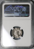 207 NGC MS Septimius Severus Denarius Roman Empire Africa Lion Rare Pedigree (22030601C)