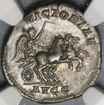 202 NGC Ch XF Septimius Severus Denarius Roman Empire Victory Biga Chariot Pedigree (20052101C)