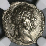 196 NGC XF Elephant Septimius Severus Roman Empire Denarius Historic Victory over Albinus (20050601C)