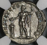 200 NGC AU Septimius Severus Roman Empire Denarius Emperor Sacrificing Pedigree (21012106C)