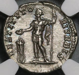 200 NGC AU Septimius Severus Roman Empire Denarius Emperor Sacrificing Pedigree (21012106C)