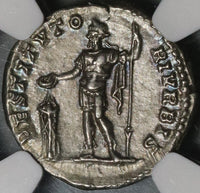 200 NGC AU Septimius Severus Roman Empire Denarius Emperor Sacrificing Pedigree (21012106C)