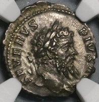 207 NGC Ch XF Septimius Severus Roman Empire Denarius Emperor Stg (21082401C)