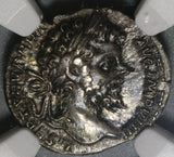 197 NGC XF Septimius Severus Roman Empire Denarius Nude Hercules Lion Skin Club (20012904C)