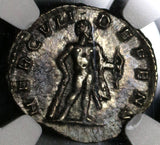 197 NGC XF Septimius Severus Roman Empire Denarius Nude Hercules Lion Skin Club (20012904C)