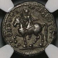 194 NGC Ch VF Septimius Severus Roman Empire Denarius Emesa Rare Unpublished Legend Variant (20120804C)