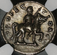 197 NGC Ch XF Septimius Severus Roman Empire Denarius Horse Laodicea (21042401C)
