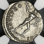 198 NGC Ch XF Septimius Severus Roman Empire Denarius Jupiter Thunderbolt Superb (19042804C)