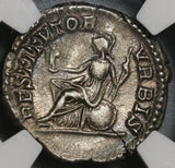 202 NGC AU Septimius Severus Roman Empire Denarius Roma Pedigree (21041602C)