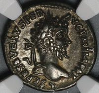 198 NGC Ch XF Septimius Severus Roman Empire Laodicea Denarius Legend Error Pedigree (21060504C)