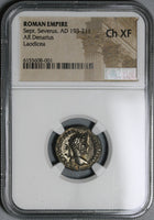 198 NGC Ch XF Septimius Severus Roman Empire Laodicea Denarius Legend Error Pedigree (21060504C)