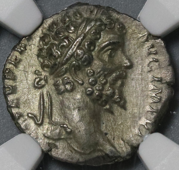 196 NGC AU Septimius Severus Roman Empire Denarius Securitas Publica (21060502C)