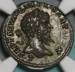 198 NGC AU Septimius Severus Roman Empire Laodicea Denarius Victory (21060503C)