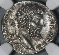 197 NGC MS Septimius Severus Roman Empire Denarius Victory Military (21042402C)