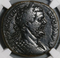 195 NGC Ch F Septimius Severus Sestertius Roman Empire Victory Niger Unlisted Ob Variety (21012105C)