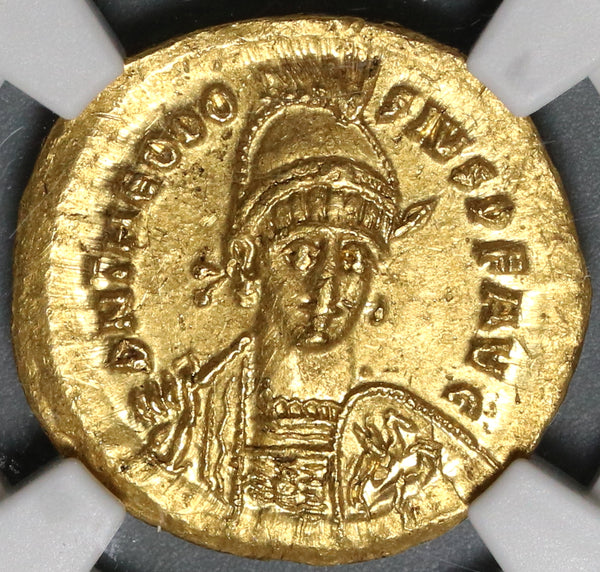 424 NGC MS Roman Empire Theodosius II Gold Solidus Emperor Std Mint State  (19091503C)