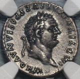 80 NCG Ch XF Titus AR Denarius Roman Empire Throne Coliseum Pompeii Vesuvius (20121001C)