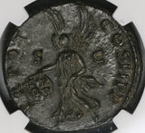 98 NGC AU Trajan Roman Empire AE As Victory Shield Inscribed SPQR Pedigree (20092903C)