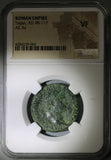 101 NGC VF Trajan Roman Empire AE As Victory Shield Inscribed SPQR (19042601C)