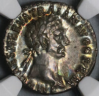 98 NGC MS Trajan Roman Empire Denarius Abundantia Mint State (21120402C)