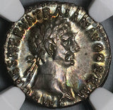 98 NGC MS Trajan Roman Empire Denarius Abundantia Mint State (21120402C)