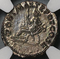 98 NGC MS Trajan Roman Empire Denarius Abundantia Mint State (21120402C)