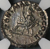 98 NGC MS Trajan Roman Empire Denarius Abundantia Mint State (21120402C)