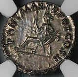 98 NGC MS Trajan Roman Empire Denarius Abundantia Mint State (21120402C)