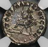 98 NGC MS Trajan Roman Empire Denarius Abundantia Mint State (21120402C)
