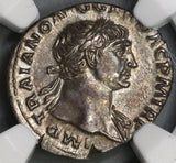 103 Trajan Roman Empire Denarius Felicitas Superb Portrait NGC AU (19082005C)