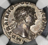 103 Trajan Roman Empire Denarius Felicitas Superb Portrait NGC AU (19082005C)