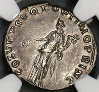 103 Trajan Roman Empire Denarius Felicitas Superb Portrait NGC AU (19082005C)