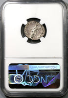 103 Trajan Roman Empire Denarius Felicitas Superb Portrait NGC AU (19082005C)