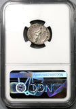 103 Trajan Roman Empire Denarius Felicitas Superb Portrait NGC AU (19082005C)