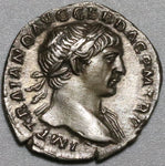 103 Trajan Roman Empire XF Denarius Felicitas SPQR Optimo Principc (20042606R)